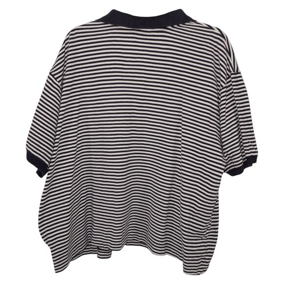 Vintage Lacoste Polo Shirt Size 8 Oversized 2XL Navy White Striped Made i France - Picture 8 of 9